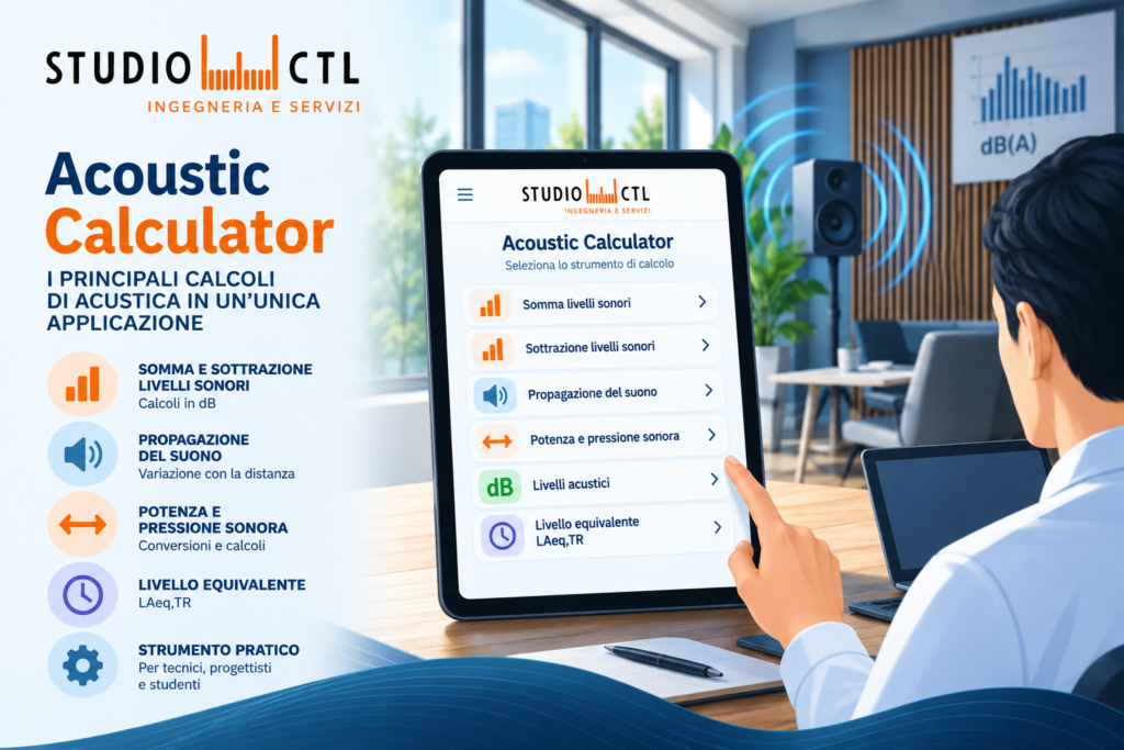 Acoustic Calculator – applicazione Studio CTL per calcoli acustici