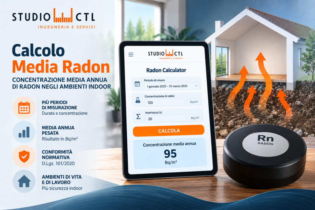 Calcolo della concentrazione media annua di radon – App Studio CTL