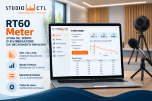 RT60 Meter Studio CTL per la stima del tempo di riverberazione EDT, T20 e T30